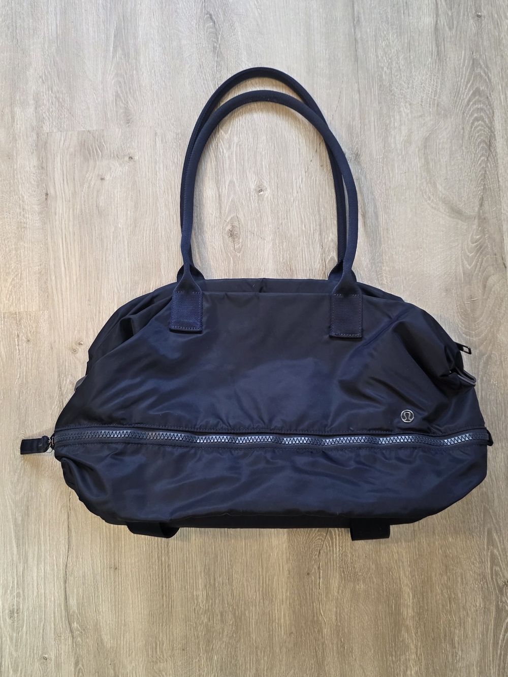 Lululemon Go Lightly Duffel Bag Blue Large Gym Yoga With Curling Flat Iron Cover